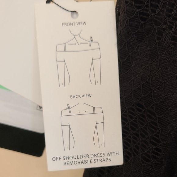 Guess Black and Pink Off-the-Shoulder Bodycon Mini Dress - Picture 8 of 9